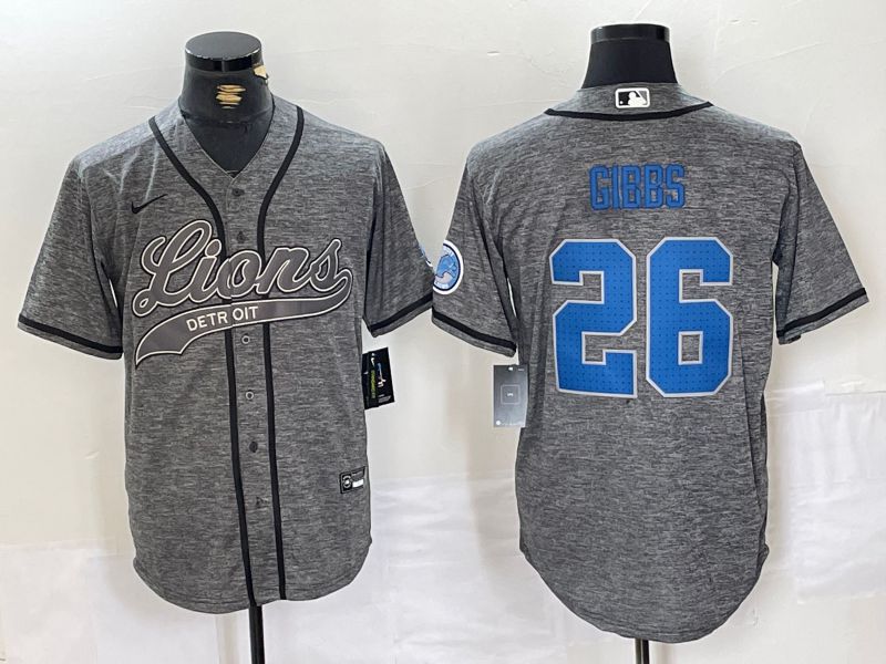Men Detroit Lions #26 Gibbs Camo Joint Name 2024 Nike Limited NFL Jersey style 1